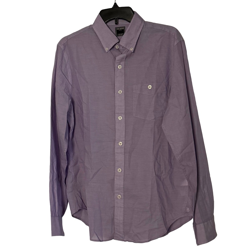 Todd Snyder Button‎ Down Shirt in Purple Long Sleeve Cotton - Medium